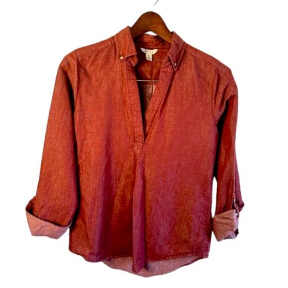 Cato Tops - Cato’s Women’s Red Linen Blend Shirt Size XS